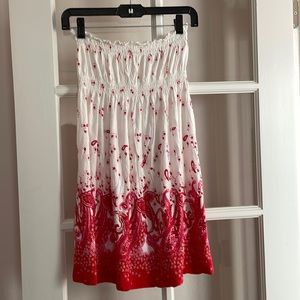 Tube top with elastic top and mid band